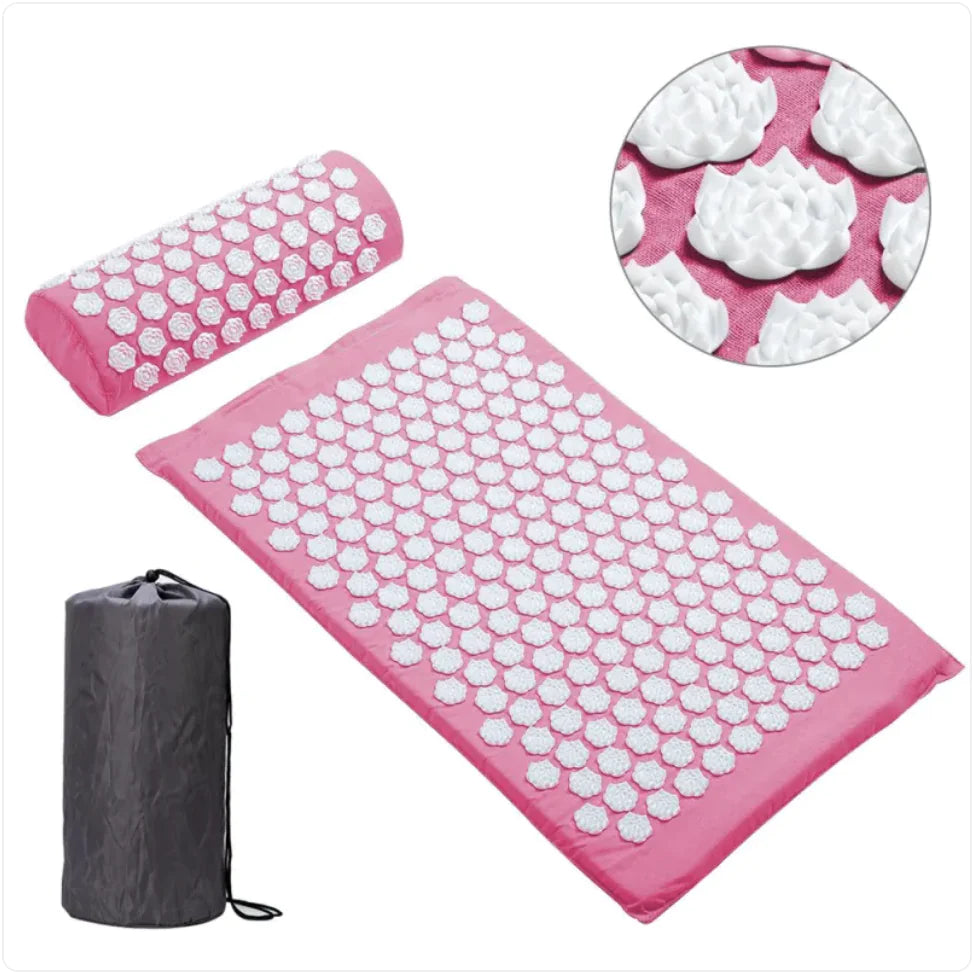 Acupressure Mat & Pillow Set with Carry Bag – Stress & Pain Relief