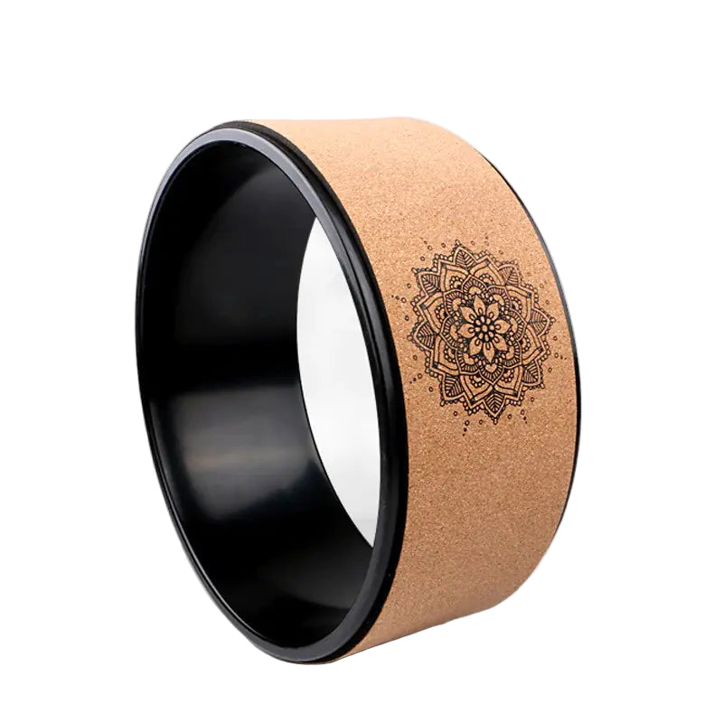 Cork Yoga Wheel with Mandala Design – Balance & Flexibility Support