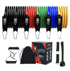 Resistance Bands Set – 11 Piece Latex Stretch Bands for Yoga, Pilates & Strength Training