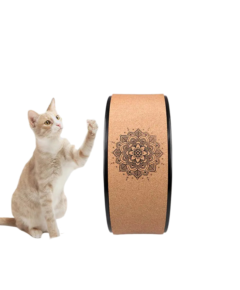 Cork Yoga Wheel with Mandala Design – Balance & Flexibility Support