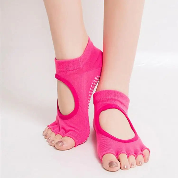 Low Cut Grip Control Five-Finger Yoga Socks – Non-Slip Comfort for Women