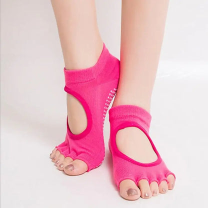 Low Cut Grip Control Five-Finger Yoga Socks – Non-Slip Comfort for Women