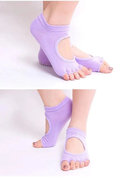 Low Cut Grip Control Five-Finger Yoga Socks – Non-Slip Comfort for Women